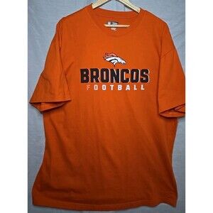 Denver Broncos Football NFL Team Apparel T-Shirt, Men's Sz XLT, Orange